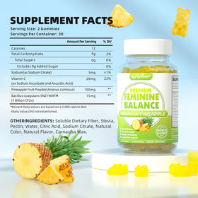 Détail des gummies softbear équilibre féminin saveur ananas