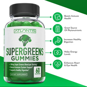 Détail des gummies Supergreens en forme de brocoli