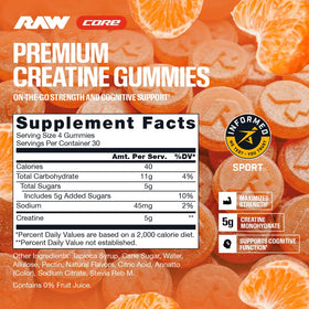 Détail des gummies tangerine RAW avec texture lisse