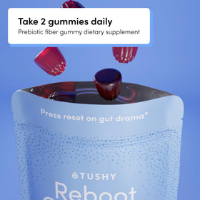 Détail des gummies TUSHY Reboot montrant la texture