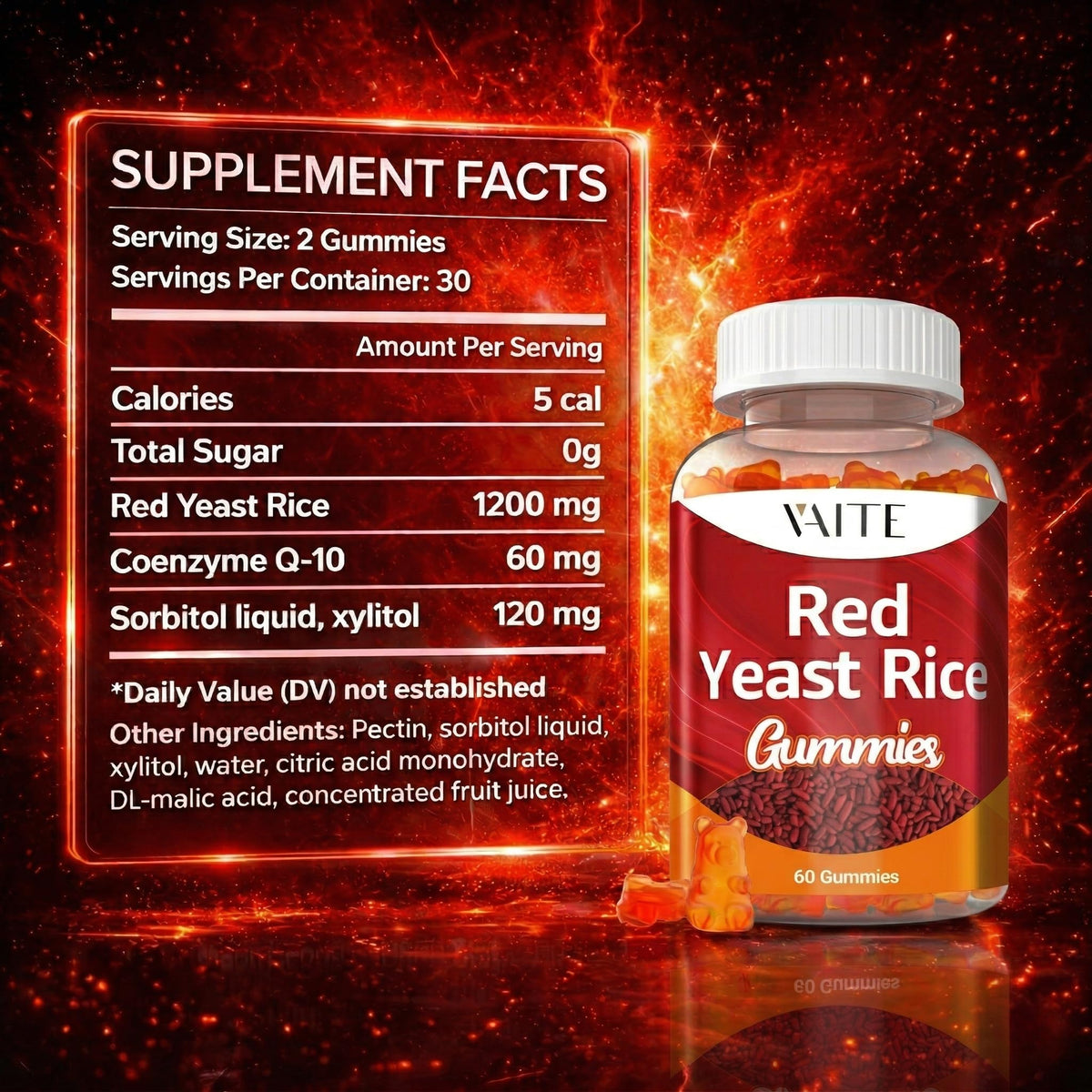 Détail des gummies VAITE au riz rouge
