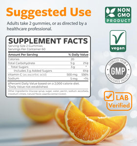 Détail des gummies vitamine C vegan Healths Harmony