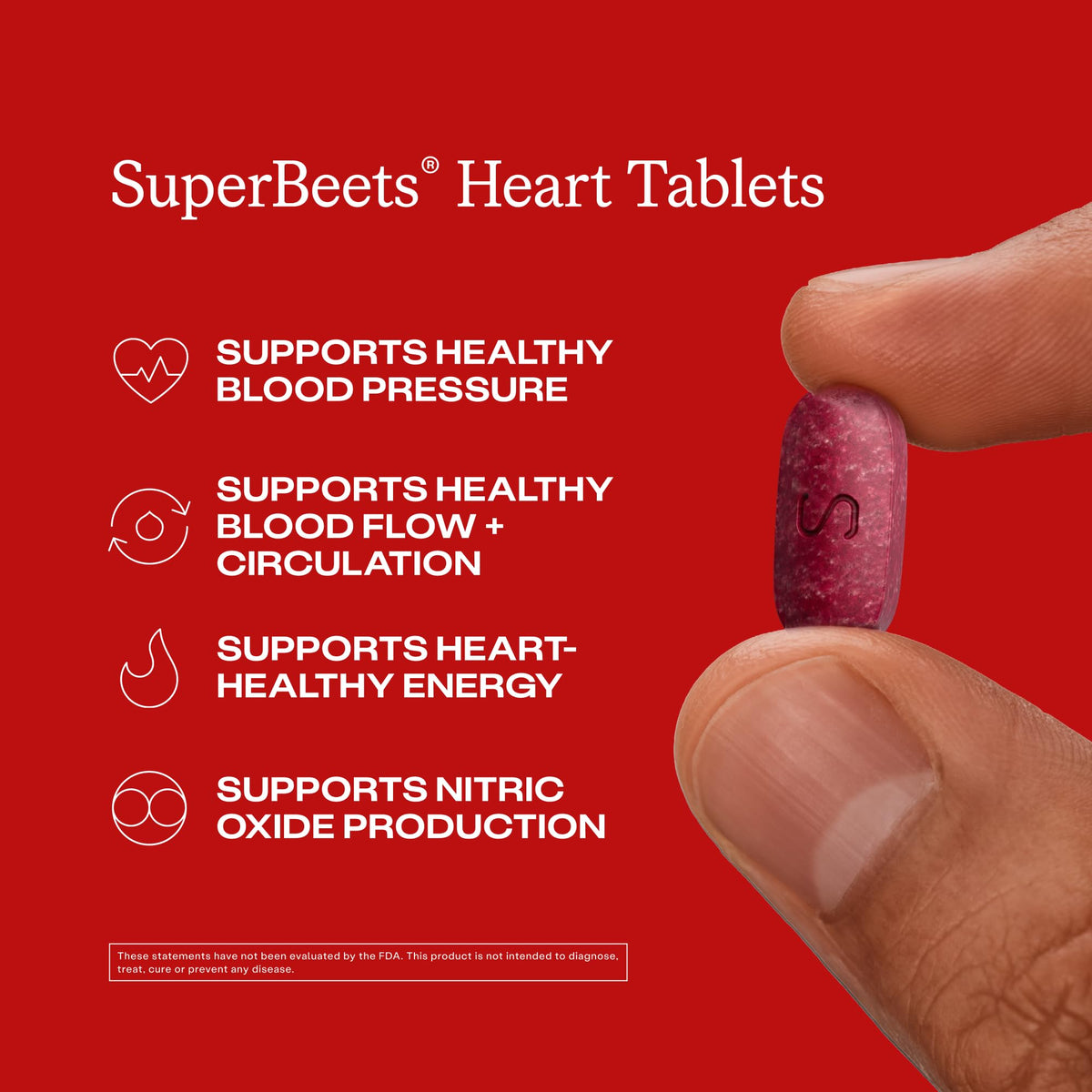 Détail des HumanN SuperBeets Tablettes Cœur montrant les deux tablettes