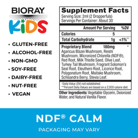 Détail des ingrédients de BIORAY Kids NDF Calm