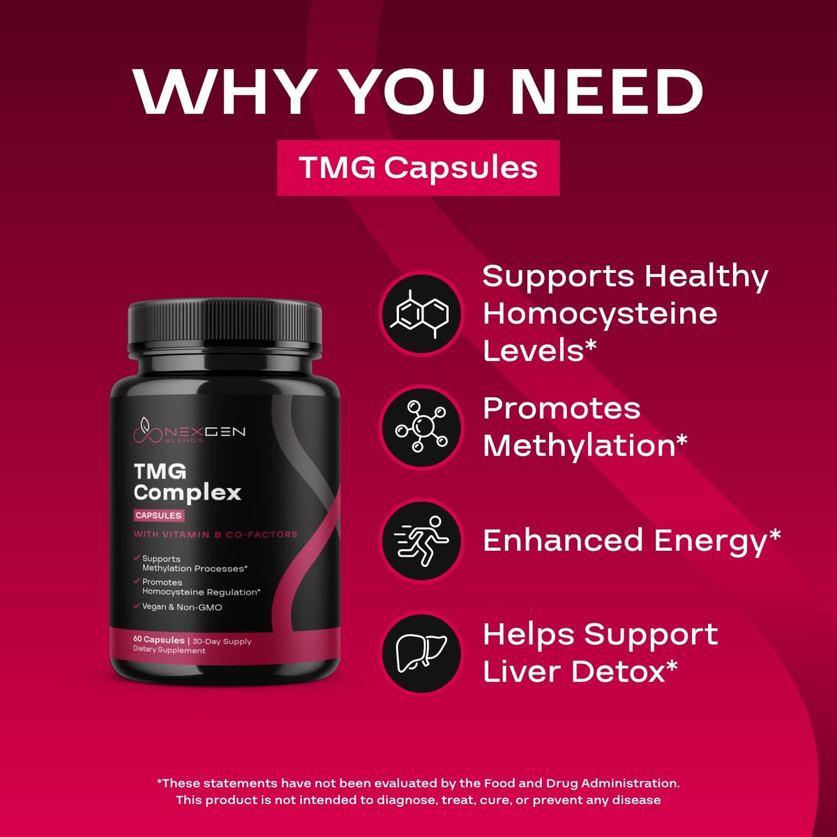 Détail des ingrédients de NEXGEN BLENDS TMG 500mg