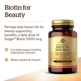 Détail des ingrédients de Solgar Biotine 5000 mcg