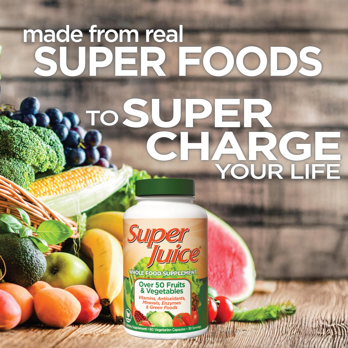 Détail des ingrédients de Super Juice comprimés