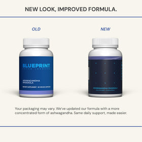 Détail des ingrédients des capsules Ashwagandha et Rhodiola Blueprint