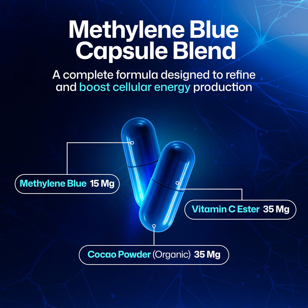 Détail des ingrédients des capsules de bleu de méthylène Vitatims