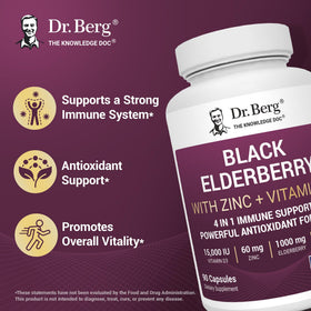 Détail des ingrédients des Capsules de Sureau Noir Dr. Berg Nutritionals