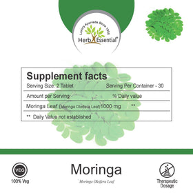 Détail des ingrédients des comprimés de Moringa bio Herb Essential