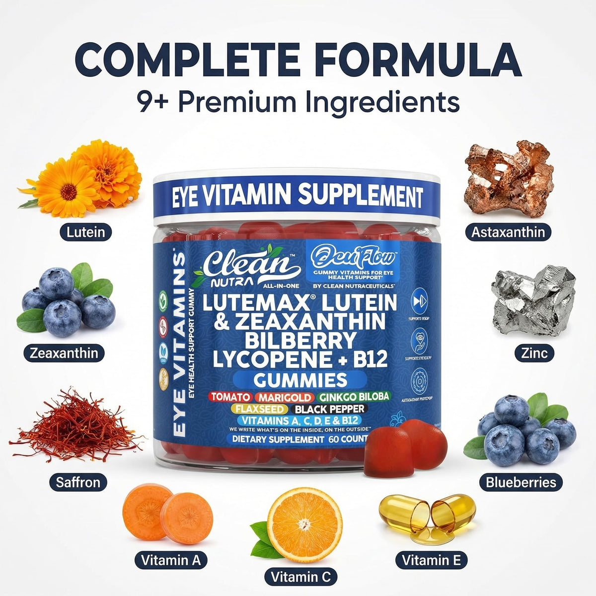 Détail des ingrédients des gummies Clean Nutraceuticals