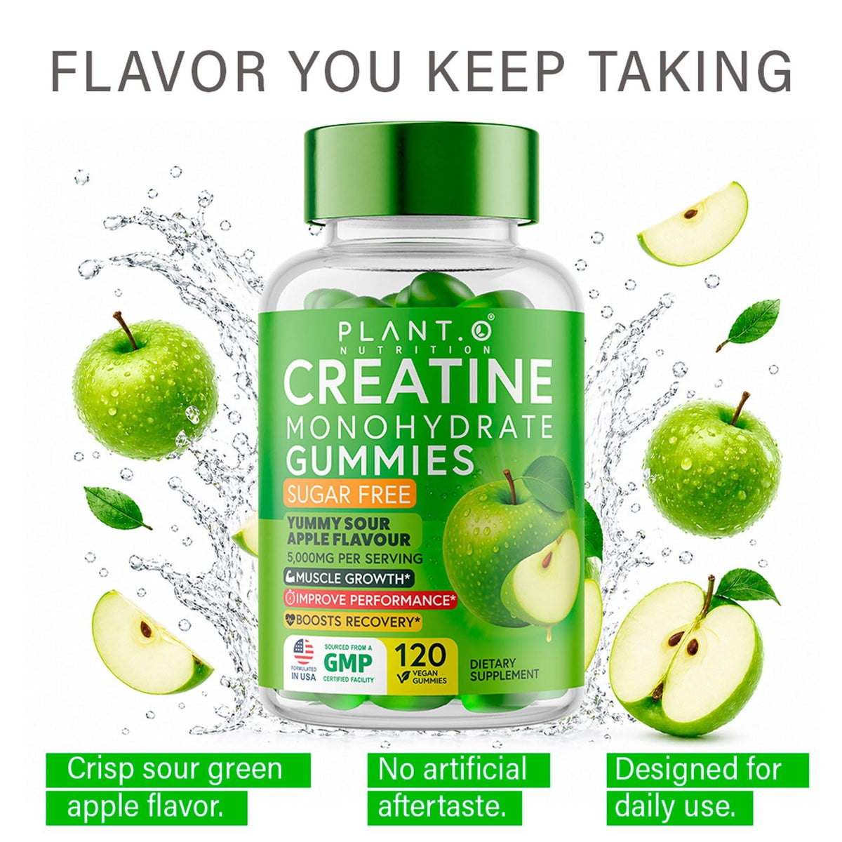 Détail des ingrédients des gummies de créatine PLANT.O