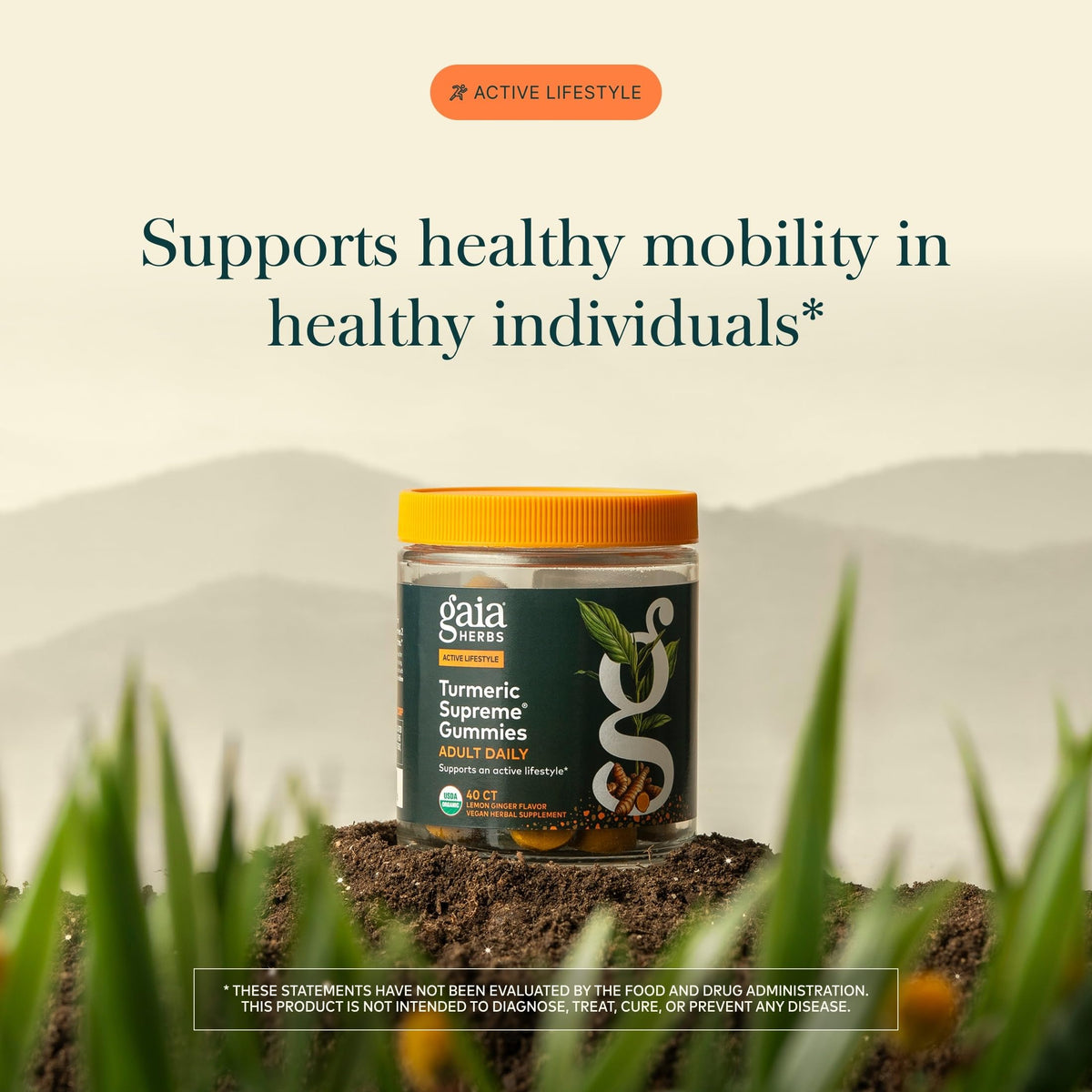 Détail des ingrédients des gummies Gaia Herbs Curcuma Suprême