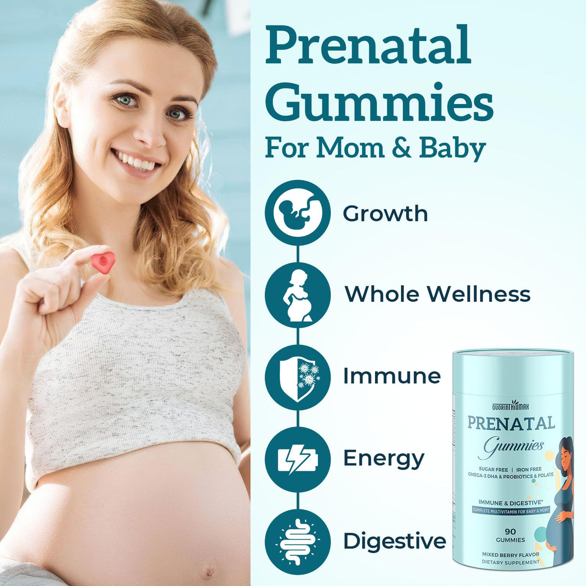 Détail des ingrédients des gummies prénatales Quorinthiumax