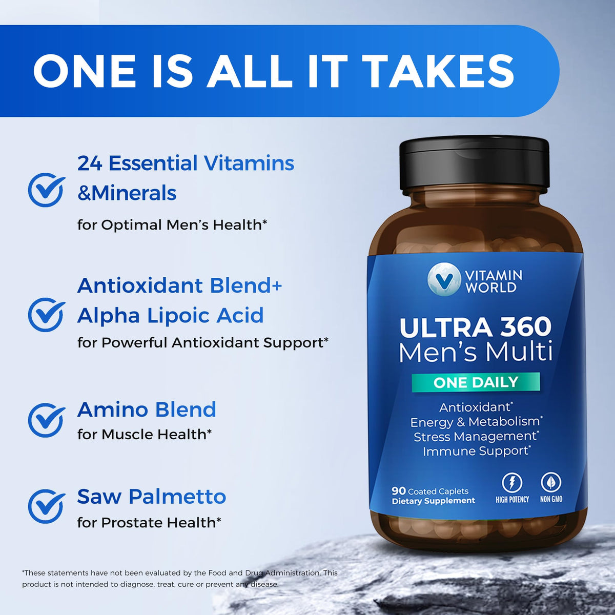 Détail des ingrédients des multivitamines Ultra 360 pour Hommes