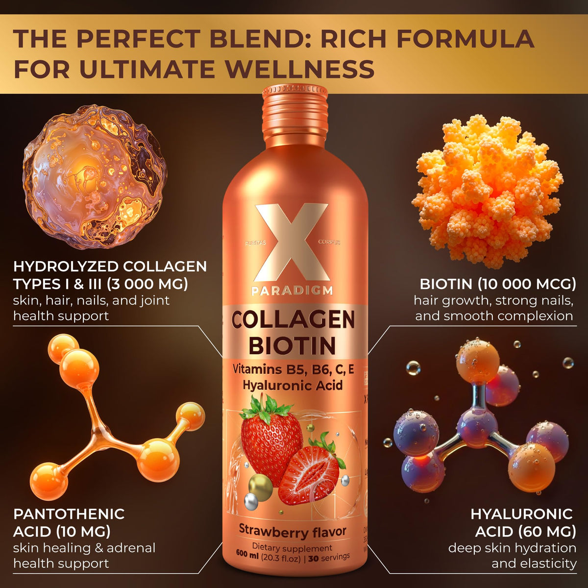 Détail des ingrédients du collagène liquide XParadigm