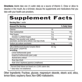 Détail des ingrédients du Country Life Complexe de Vitamine C Acerola 500 mg