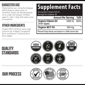 Détail des ingrédients du Vitamin D3 Vegan Triquetra Health