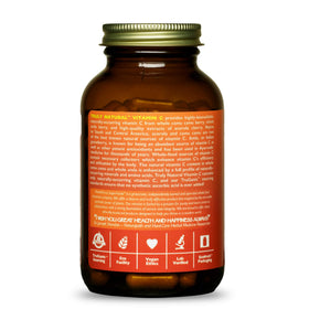 Détail des ingrédients naturels dans le flacon de Vitamine C HEALTHFORCE SUPERFOODS