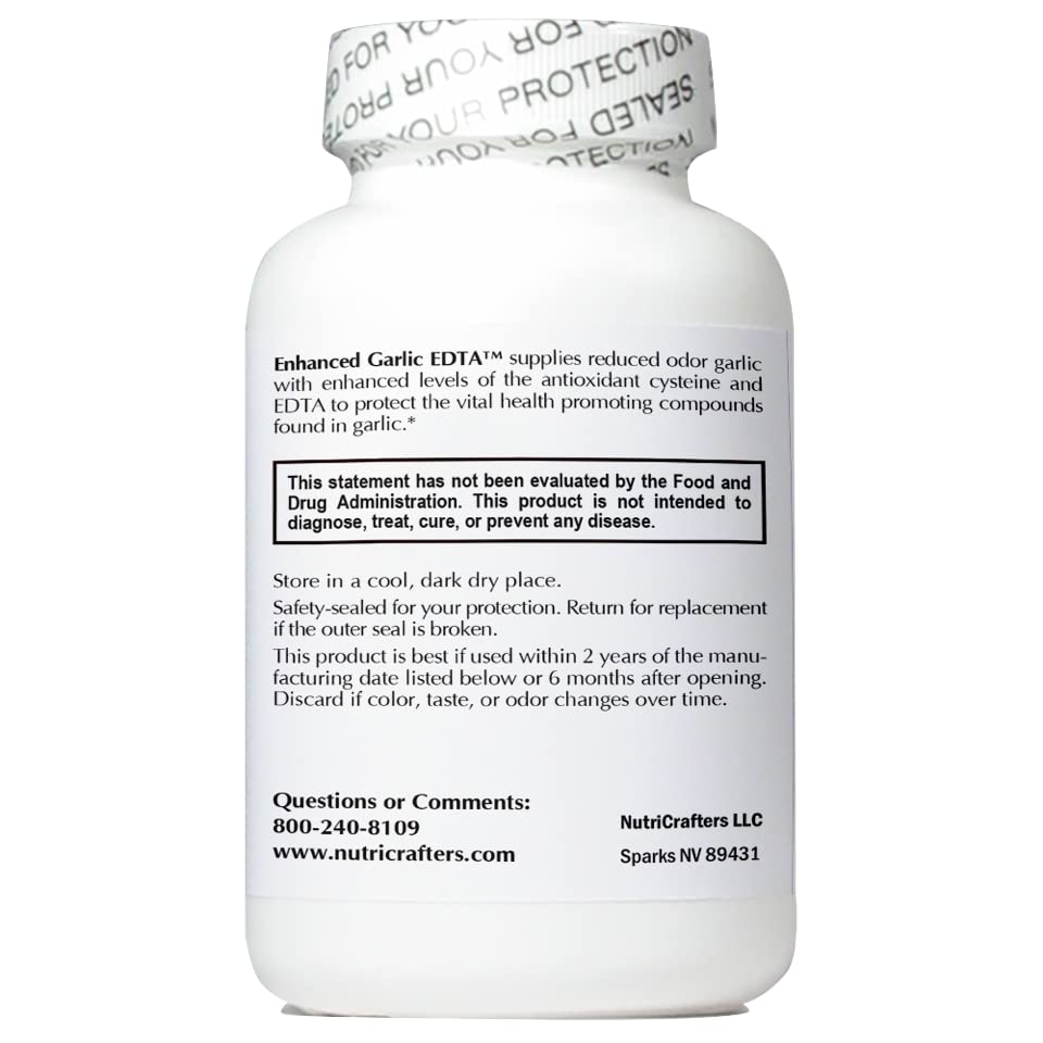 Détail des ingrédients NutriCrafters Ail EDTA 1000mg