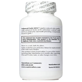 Détail des ingrédients NutriCrafters Ail EDTA 1000mg