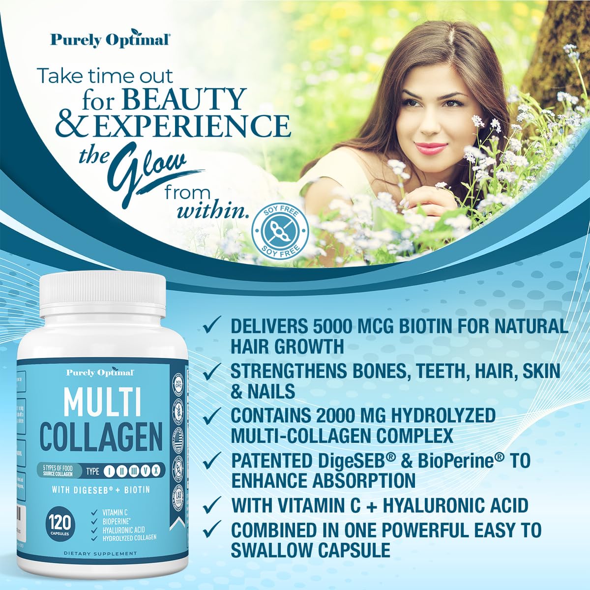 Détail des ingrédients Purely Optimal Collagène Multi Capsules