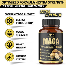 Détail des ingrédients sur l'emballage de Maca 7 en 1 agobi