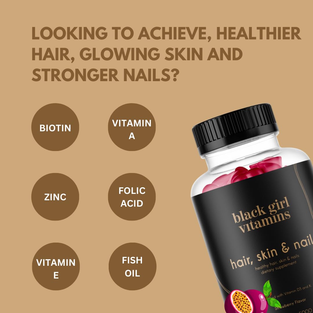 Détail des ingrédients sur l'emballage des Gummies Black Girl Vitamins