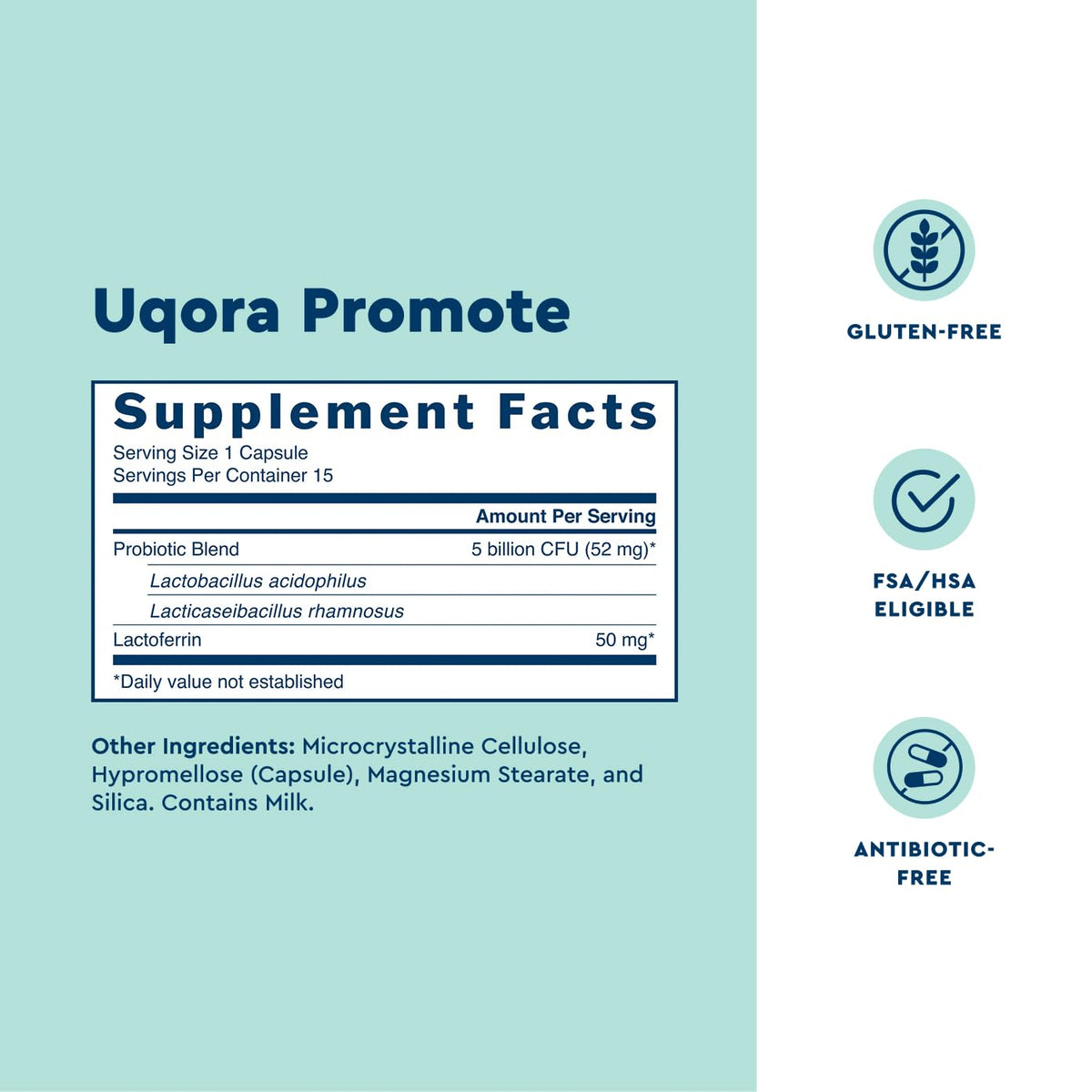 Détail des ingrédients Uqora Promote Probiotique Vaginal