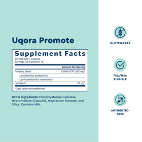 Détail des ingrédients Uqora Promote Probiotique Vaginal