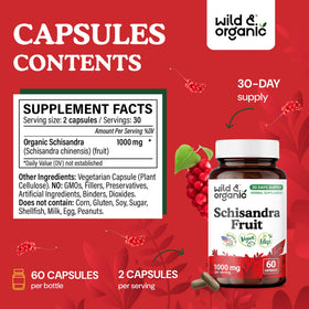 Détail des ingrédients vegan des capsules de schisandra