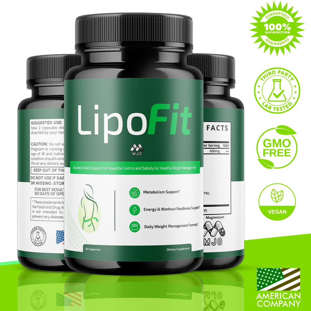 Détail des Lipo Fit Capsules MJO avec ingrédients naturels