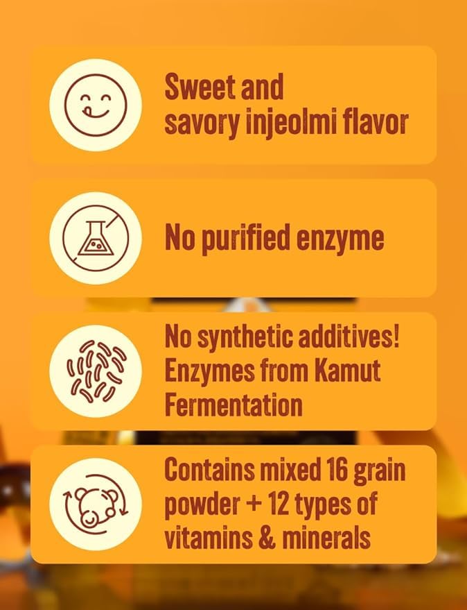 Détail des sachets de poudre d'enzyme de blé Kamut
