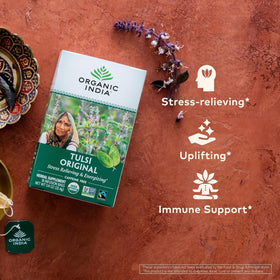 Détail des sachets de Thé Herbal Tulsi Original ORGANIC INDIA