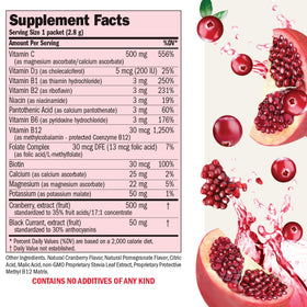 Détail des sachets Efficient C Mixed Berry avec ingrédients