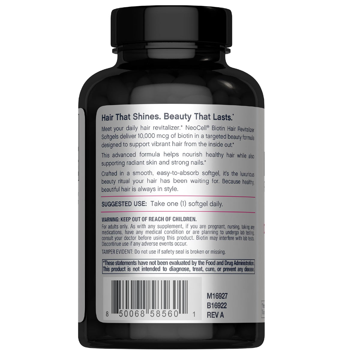 Détail des softgels NeoCell Biotin Hair Revitalizer