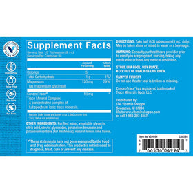 Détail du bouchon de la bouteille de magnésium glycinate liquide The Vitamin Shoppe