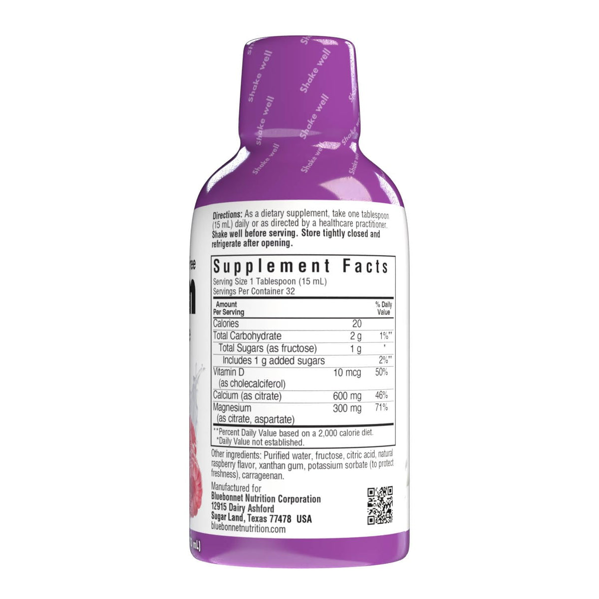 Détail du bouchon du flacon de Calcium Citrate Liquide BlueBonnet