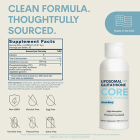 Détail du bouchon du flacon de glutathion liposomal Core Med Science