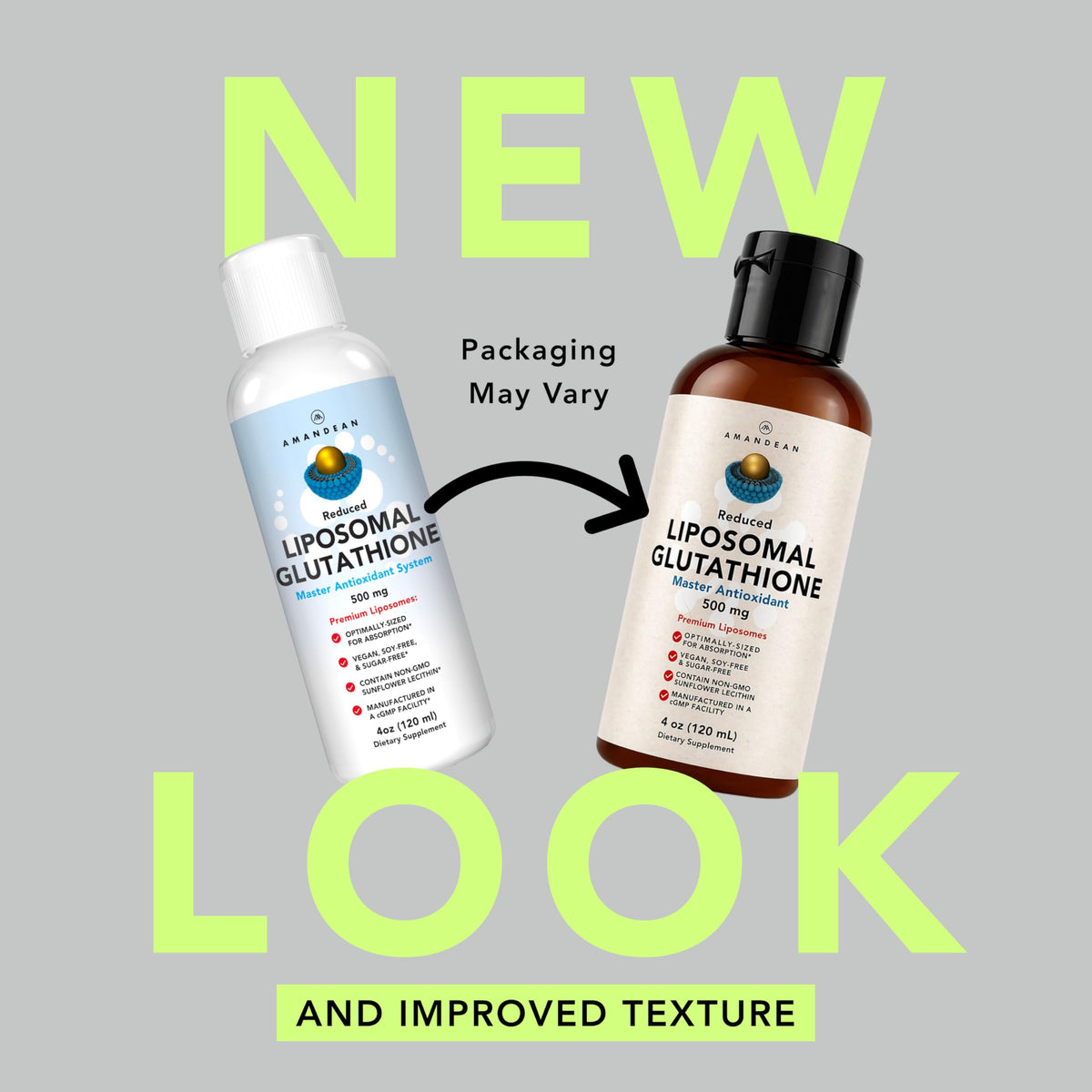Détail du bouchon du flacon de Glutathione Liposomal AMANDEAN