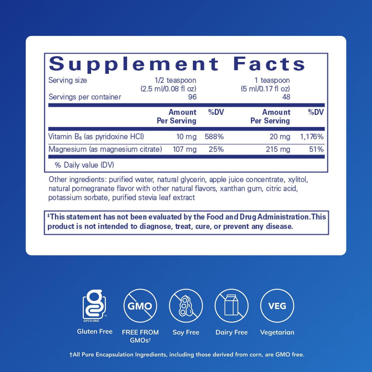 Détail du bouchon du flacon de magnésium liquide Pure Encapsulations