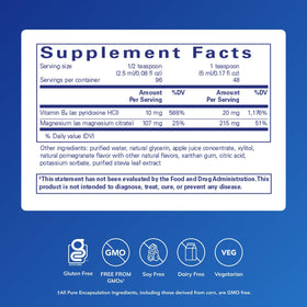 Détail du bouchon du flacon de magnésium liquide Pure Encapsulations