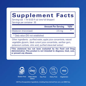 Détail du bouchon du flacon de mélatonine liquide Pure Encapsulations
