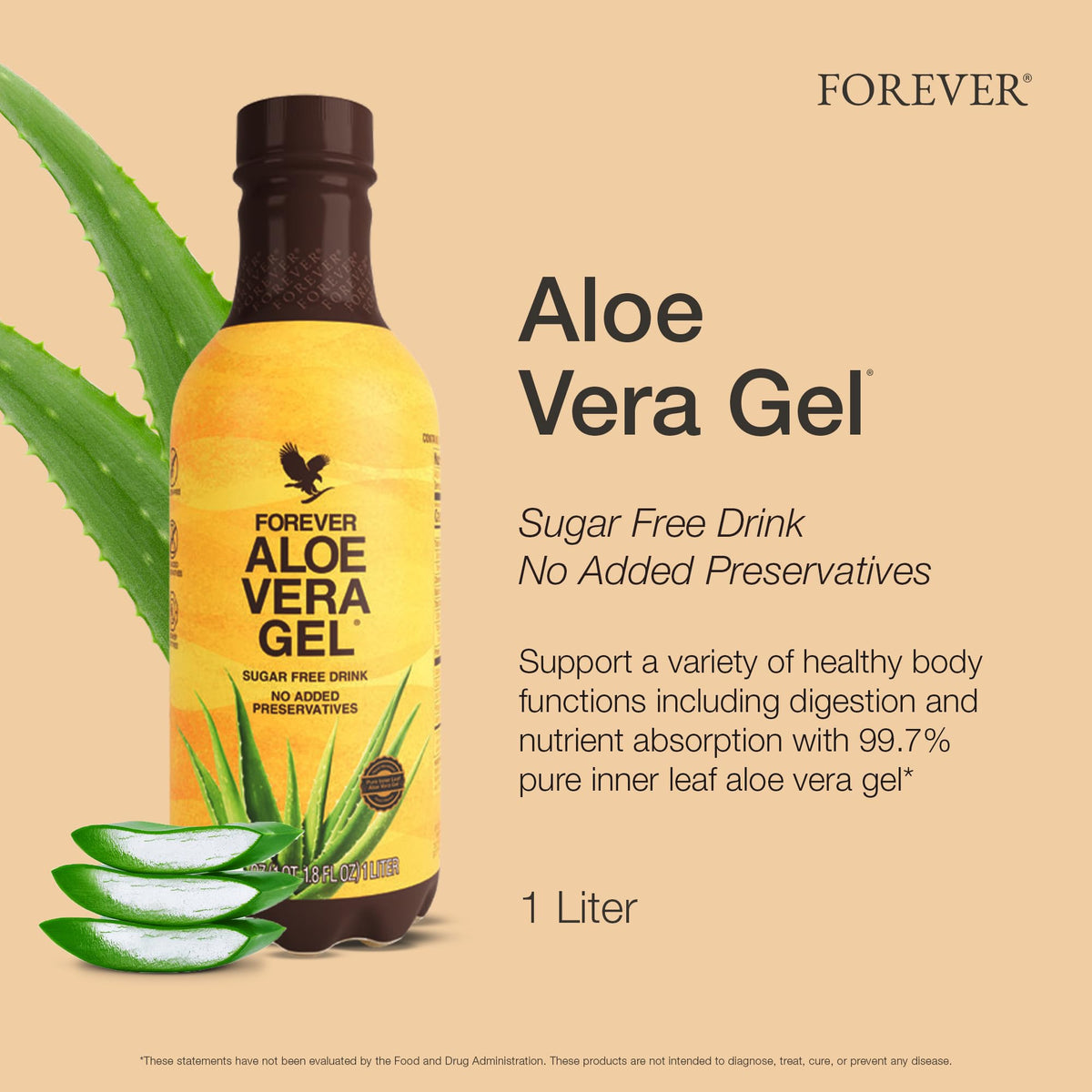 Détail du bouchon du gel d'aloe vera Forever Living