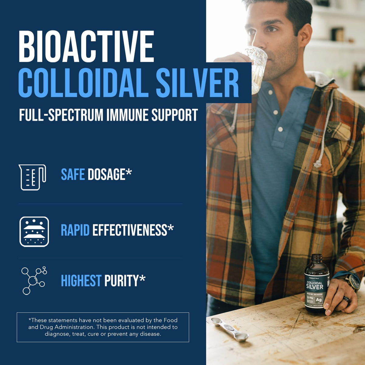 Détail du bouchon en verre de l'Argent Colloïdal Bioactif