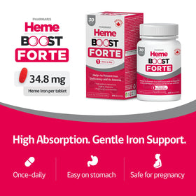 Détail du comprimé de Hemeboost Forte avec marquage