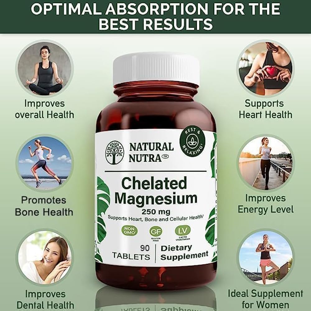 Détail du comprimé de Magnésium Chélaté 250mg Natural Nutra