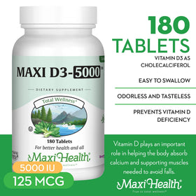 Détail du comprimé de Maxi Health Vitamine D3 5000 UI