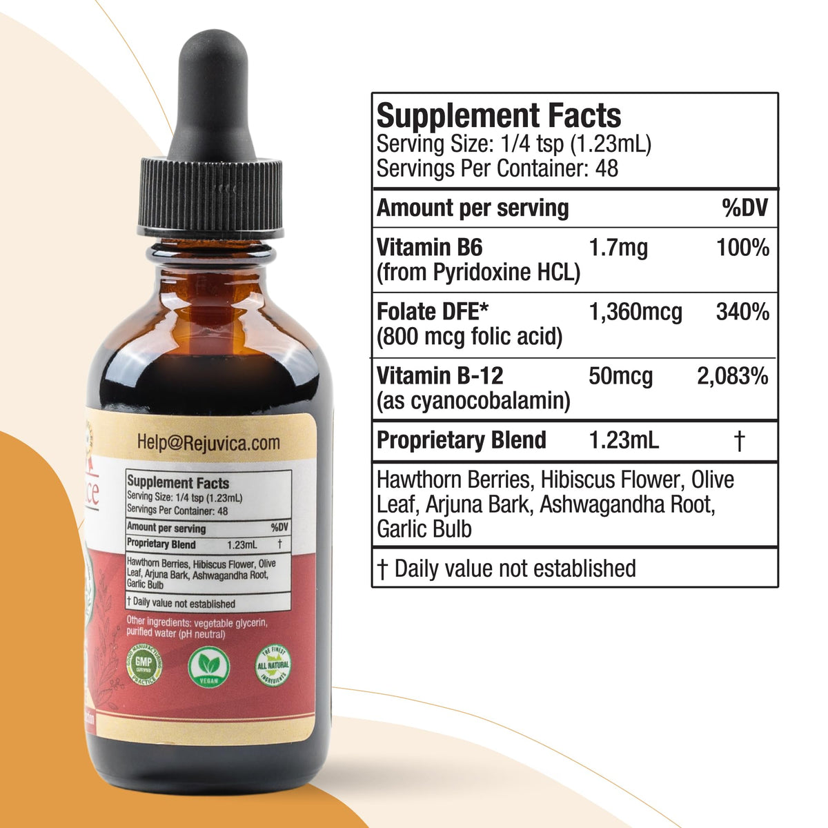 Détail du compte-gouttes de CardioVance Rejuvica Health